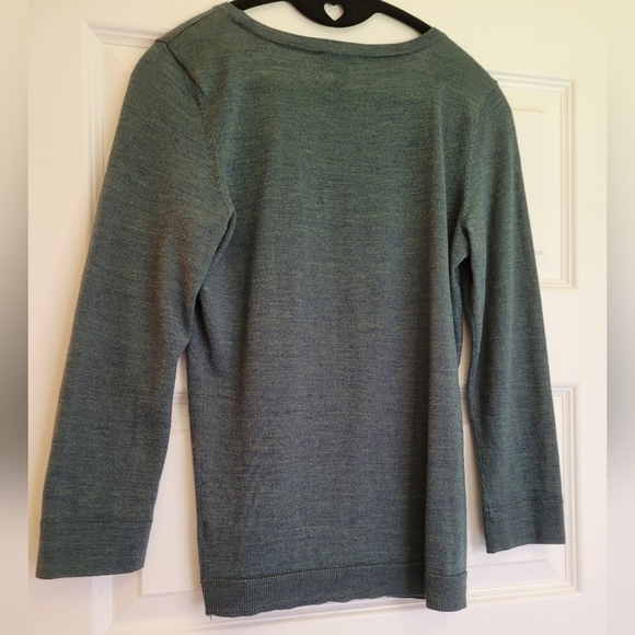 The Limited: small 3 quarter green sweater - Picture 2 of 6